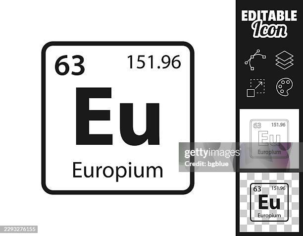eu - europium chemical element. icon for design. easily editable - school project stock illustrations