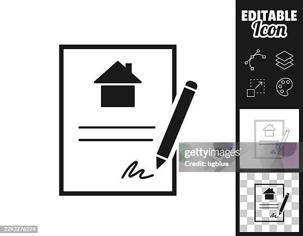 real estate contract. icon for design. easily editable - private property stock illustrations
