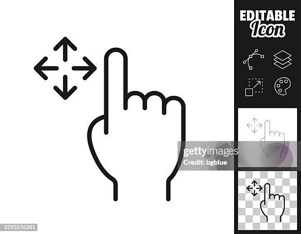 drag gesture. icon for design. easily editable - hand scrolling stock illustrations