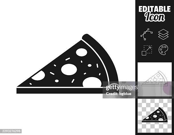 pizza slice. icon for design. easily editable - bread slice stock illustrations