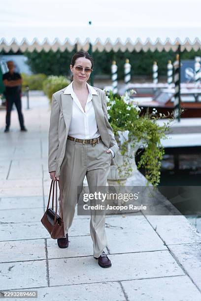Claire Foy is seen at the Hotel Excelsior Venice Lido pier during the 83rd Venice International Film Festival on September 03, 2026 in Venice, Italy.