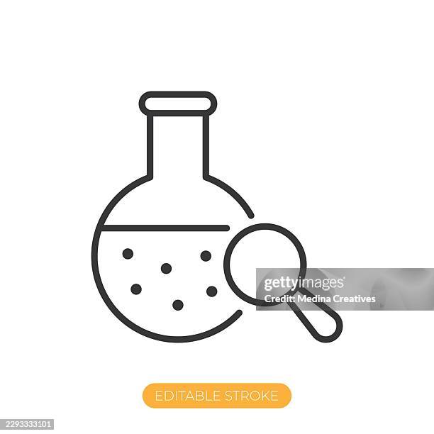 science icon. editable stroke thin line icon - learning computer skills stock illustrations