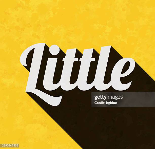 little - text with long shadow on textured yellow background - too small stock illustrations