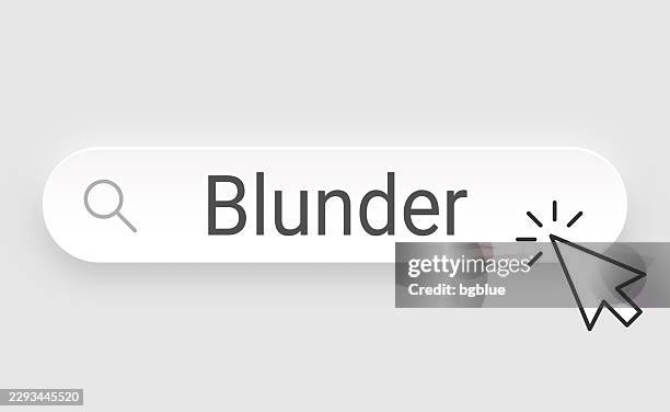 blunder - search bar with cursor on blank background - website down stock illustrations