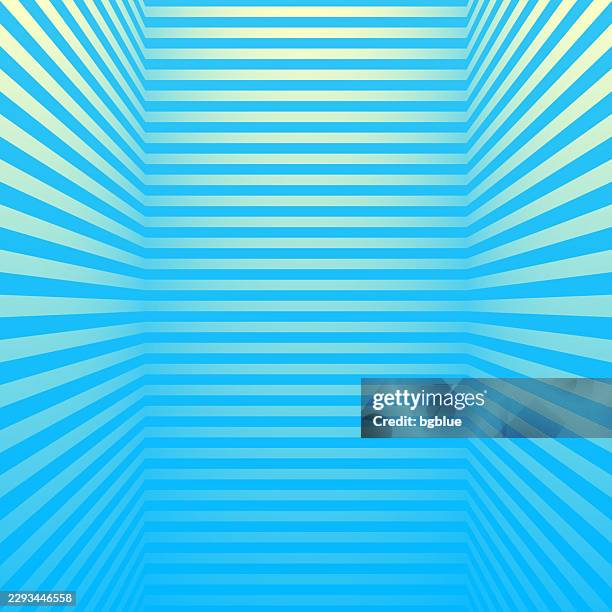 abstract striped background and blue gradient - trendy 3d background - futuristic empty room stock illustrations