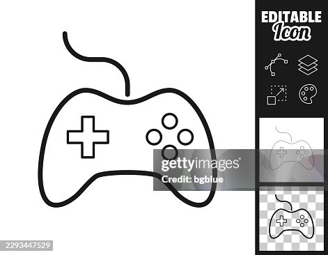 Wired game controller. Icon for design. Easily editable Wired game controller. Icon for design. Easily editable