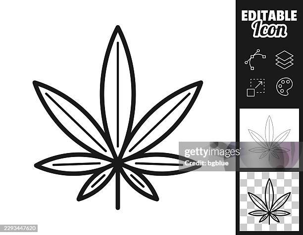 cannabis leaf. icon for design. easily editable - marijuana store stock illustrations
