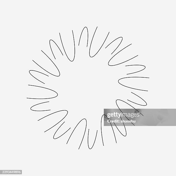 abstract curve motion turning line floral pattern symbol - simple mandala vector stock illustrations