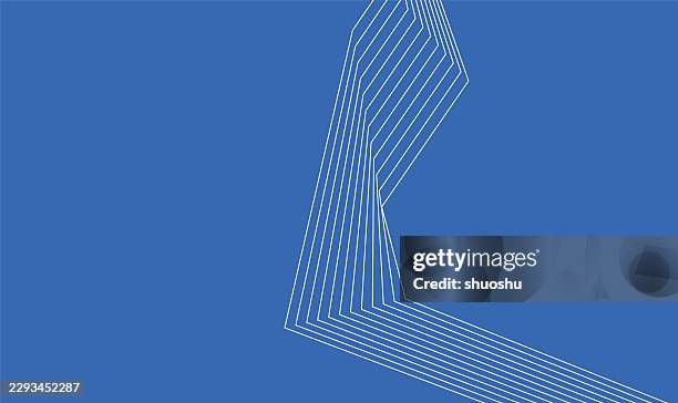 abstract blue geoemtric polyline graphic background - blue perspective grid stock illustrations