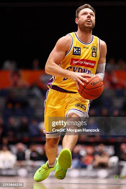Matthew Dellavedova of the Kings drives at the basket during the 2026 NBL Blitz match between New Zealand Breakers and Sydney Kings at Red Energy...
