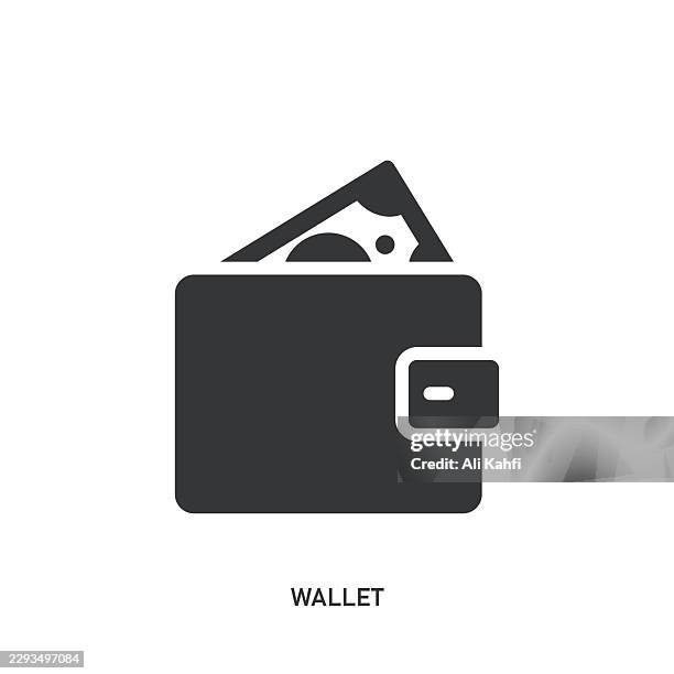 wallet glyph solid icon. solid icon that can be applied anywhere, simple, pixel perfect and modern style. - smart building security stock illustrations