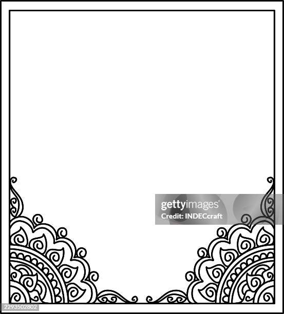 henna frame - bandana pattern stock illustrations