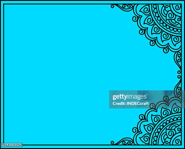 henna frame - bandana pattern stock illustrations