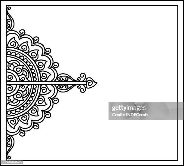 henna frame - bandana pattern stock illustrations