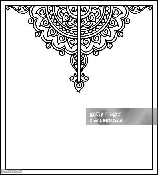 henna frame - bandana pattern stock illustrations