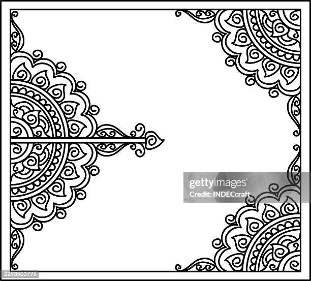 henna frame - bandana pattern stock illustrations