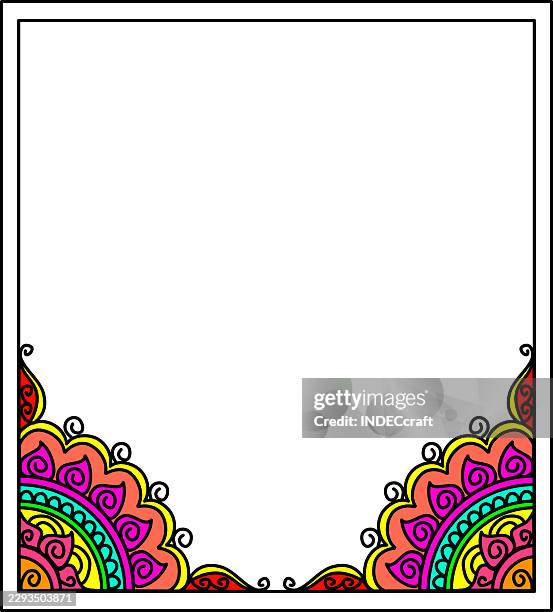 henna frame - bandana pattern stock illustrations