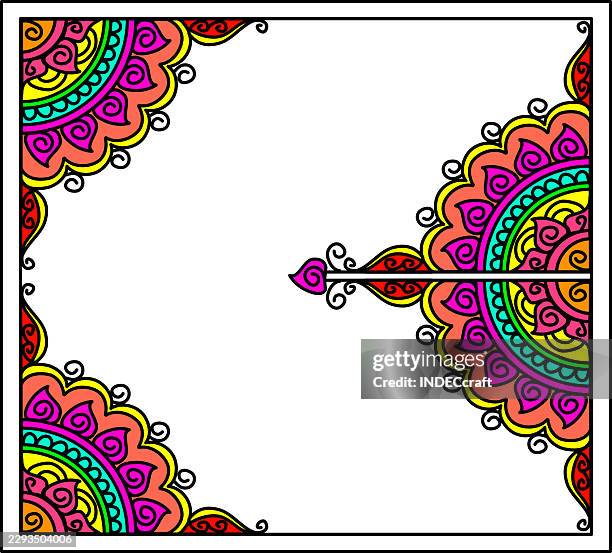 henna frame - bandana pattern stock illustrations
