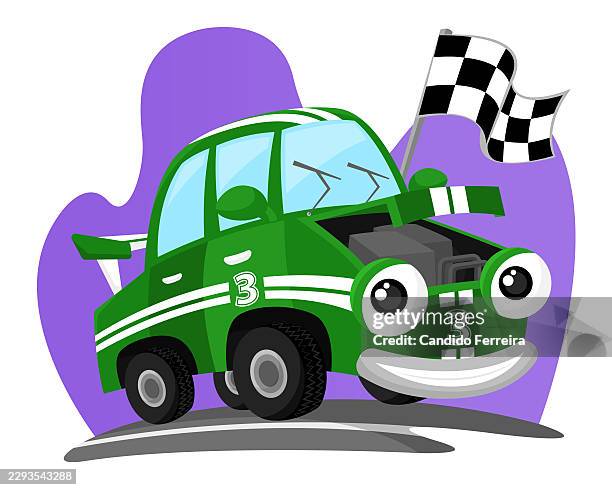 funny race car 3 - racing driver stock illustrations