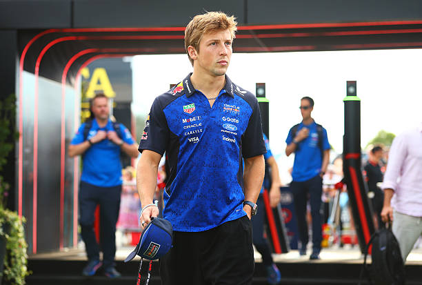 Liam Lawson of New Zealand and Oracle Red Bull Racing arrives in the Paddock prior to final practice ahead of the F1 Grand Prix of Italy at Autodromo...