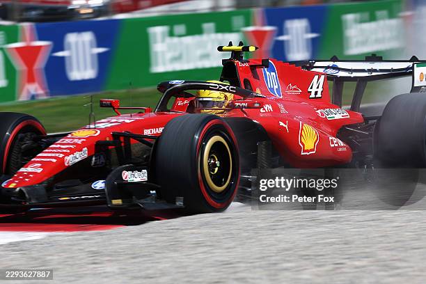 Lewis Hamilton of Great Britain driving the Scuderia Ferrari SF-26 in the gravel during final practice ahead of the F1 Grand Prix of Italy at...