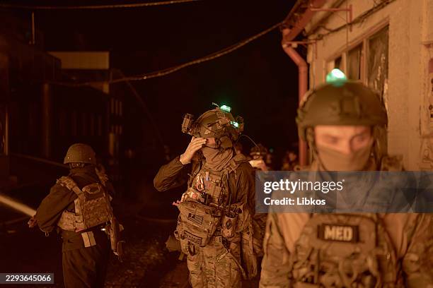 Emergency services deal with the aftermath of a massive Russian missile and drone attack on September 8, 2026 in Kyiv, Ukraine. According to local...