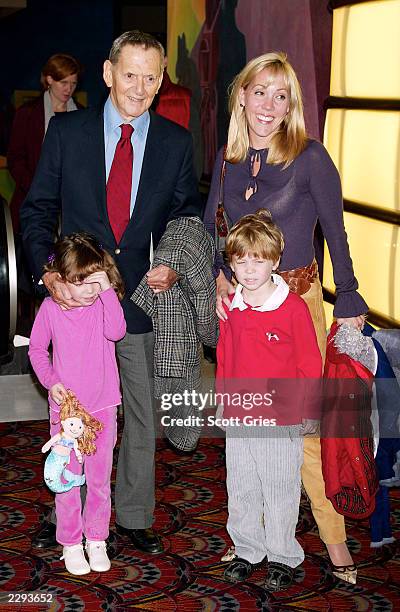 Tony Randall arrives with his wife Heather and kids Julia and Jefferson at the IMAX and Large Format release of Walt Disney Pictures' "The Lion King"...