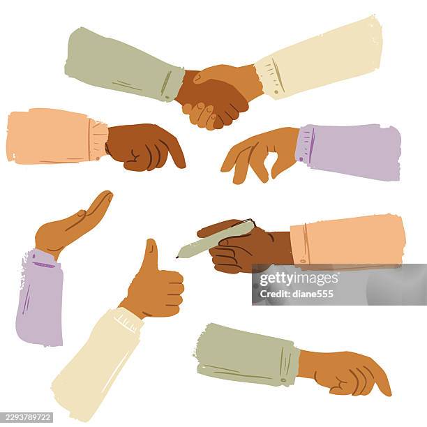 hand drawn rough textured arm with sleeves - skin problem stock illustrations