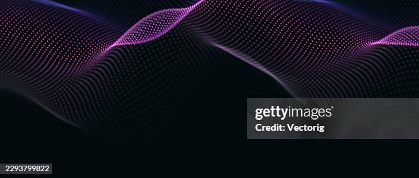 abstract particle wave technology background - data scientist stock illustrations