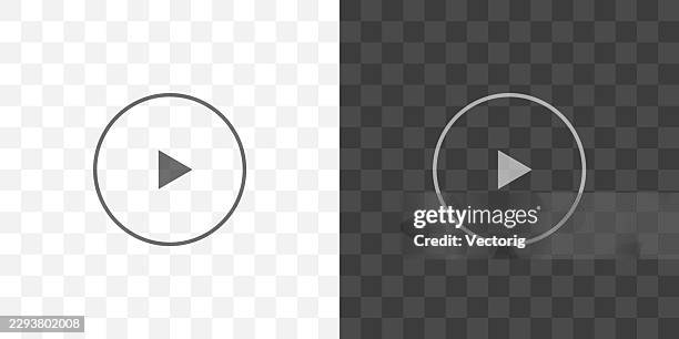 play button icon light dark mode variations - play button transparent background stock illustrations