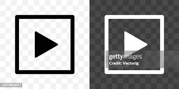 play button icon light dark mode variations - play button transparent background stock illustrations