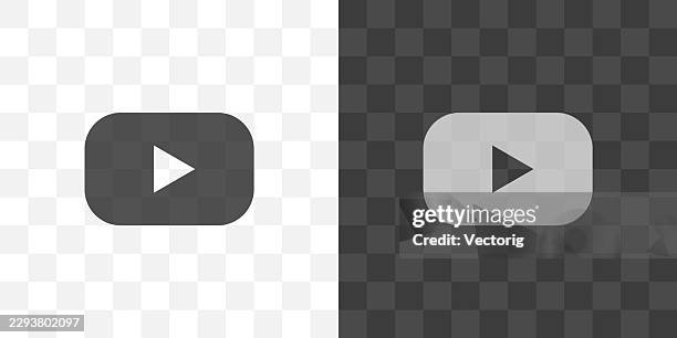 play button icon light dark mode variations - play button transparent background stock illustrations