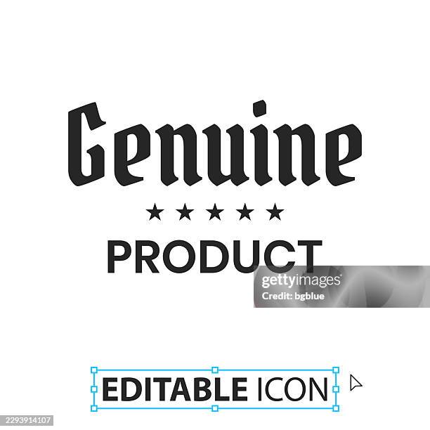 genuine product - editable icon on white background - authentic icon vector stock illustrations