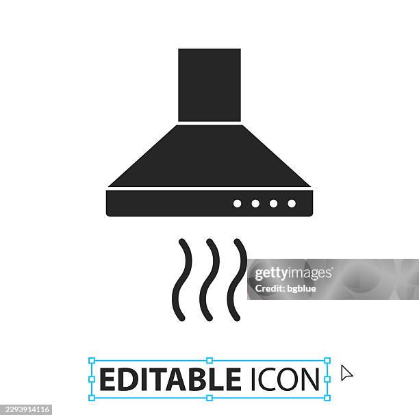 kitchen hood - editable icon on white background - restaurant kitchen background stock illustrations