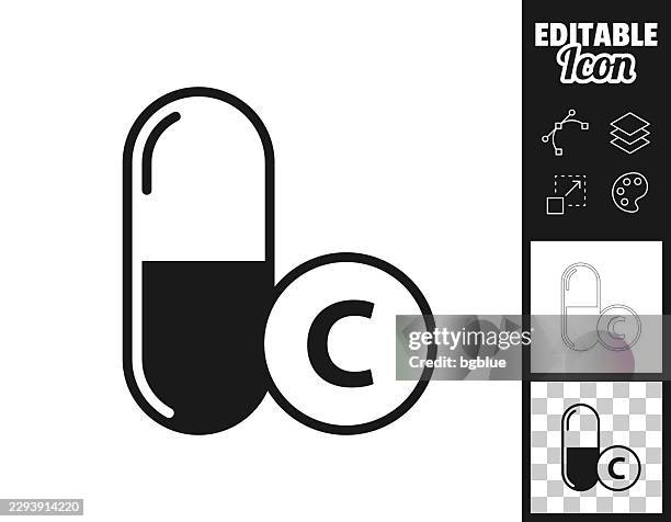 vitamin c capsule. icon for design. easily editable - anti inflammatory stock illustrations