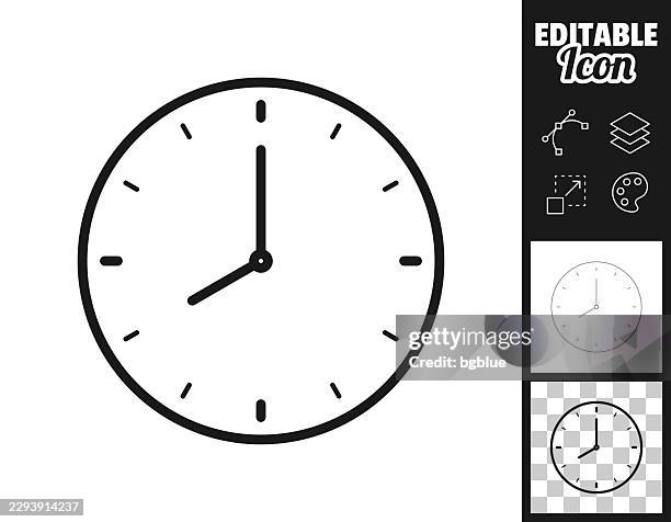 8 o'clock clock face. icon for design. easily editable - adjusting clock stock illustrations