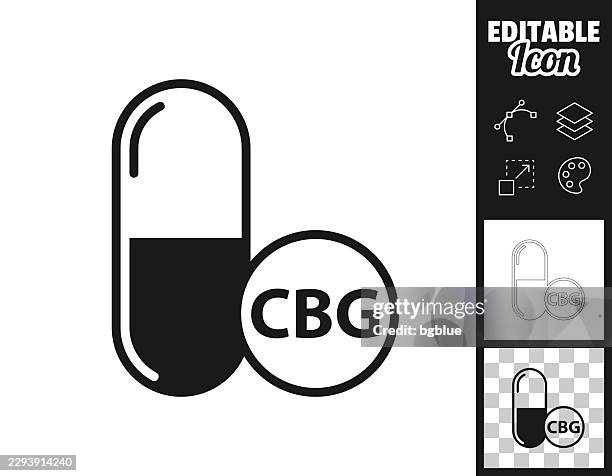 cbg capsule. icon for design. easily editable - fiber supplement stock illustrations