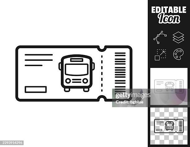 bus ticket. icon for design. easily editable - boarding bus stock illustrations