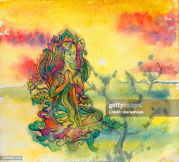 buddha princess - cloud native stock illustrations