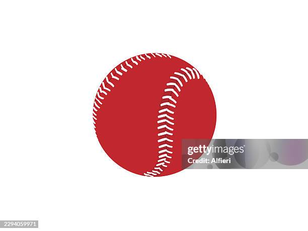 japanese baseball in red and white national colors - baseball team stock illustrations