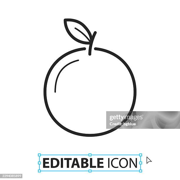 orange - line editable icon on white background - nectarine stock illustrations