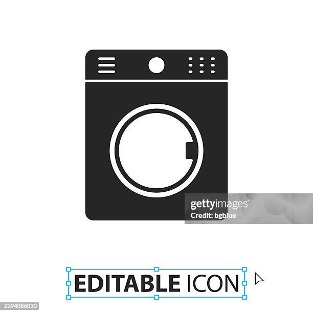 washing machine - editable icon on white background - washing machine spinning stock illustrations