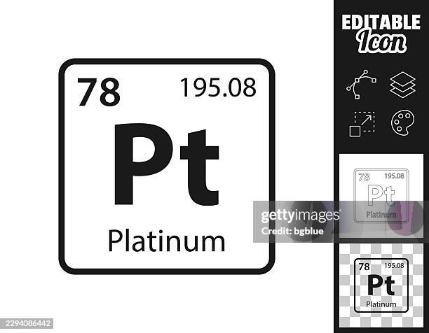 pt - platinum chemical element. icon for design. easily editable - platinum icon stock illustrations