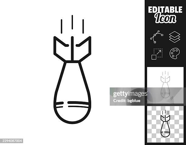 falling bomb. icon for design. easily editable - stealth bomber stock illustrations