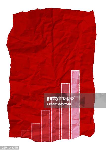 rising growing success growth growing up increasing bar graph chart over vibrant red maroon torn textured crumpled paper vertical vector background with uneven edges, abandoned scrap document with development plan forecast - torn paper edges stock illustrations