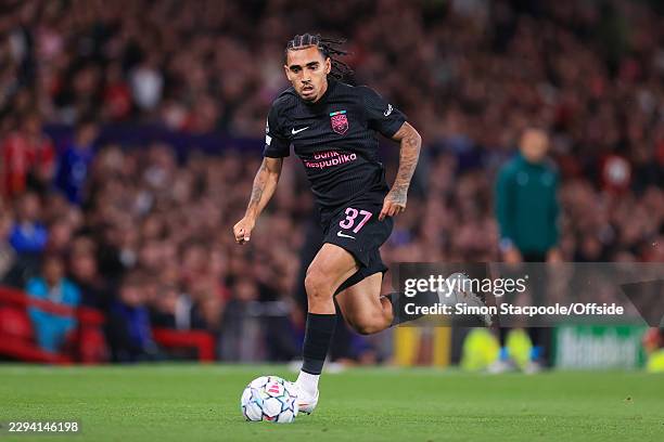 Du Queiroz of Sabah in action during the UEFA Champions League 2026/27 League Phase MD1 match between Manchester United and Sabah FC at Old Trafford...