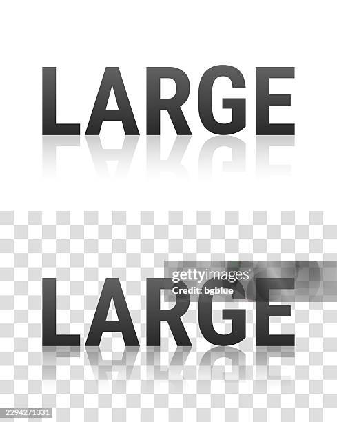 large - text with reflection on transparent background - biggest stock illustrations