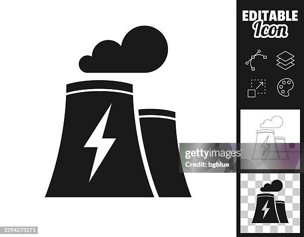 power plant. icon for design. easily editable - energy transition stock illustrations