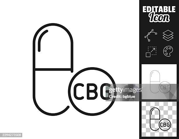 cbg capsule. icon for design. easily editable - fiber supplement stock illustrations