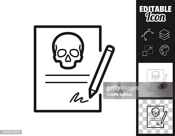 death certificate. icon for design. easily editable - document storage stock illustrations